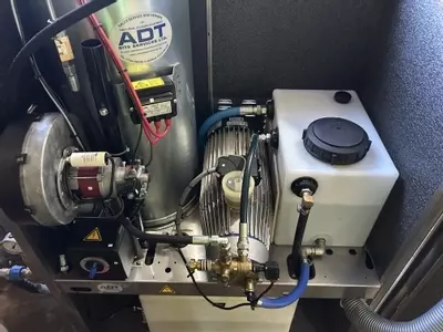 Industrial diesel hot pressure washer reassembled and operational after emergency boiler coil replacement in Atherstone.